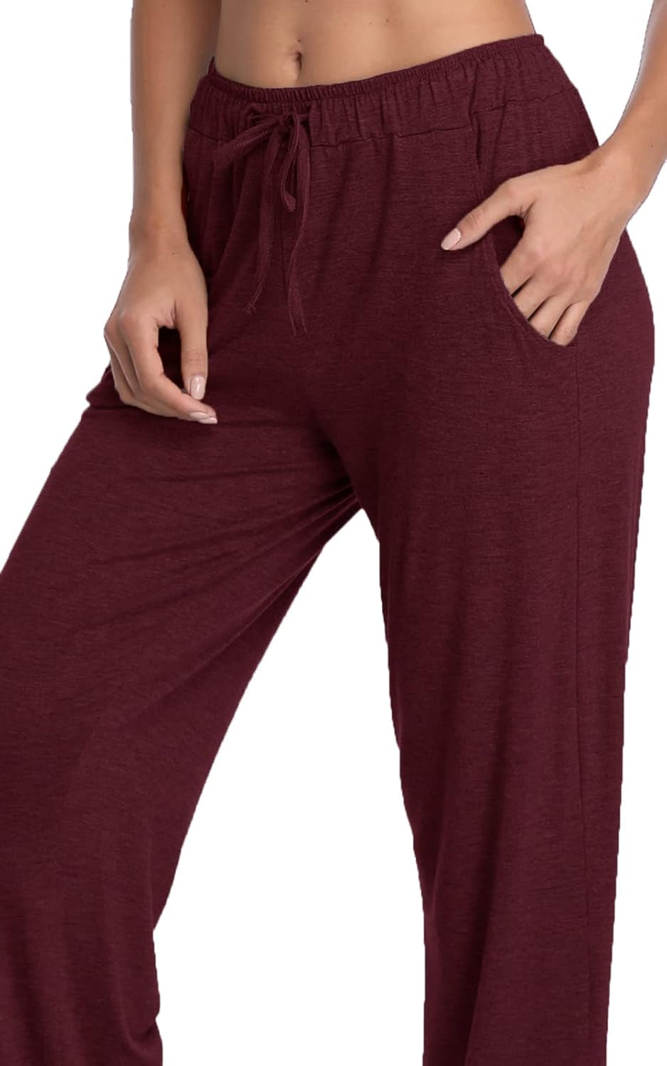 Women'S Yoga Pants Long Modal Comfy Drawstring Trousers Loose Straight-Leg for Yoga Running Sporting with Pockets