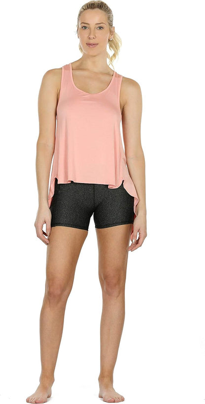 Tie Back Yoga Tops for Women, Lightweight Workout Athletic Tanks, Breathable Gym Shirts