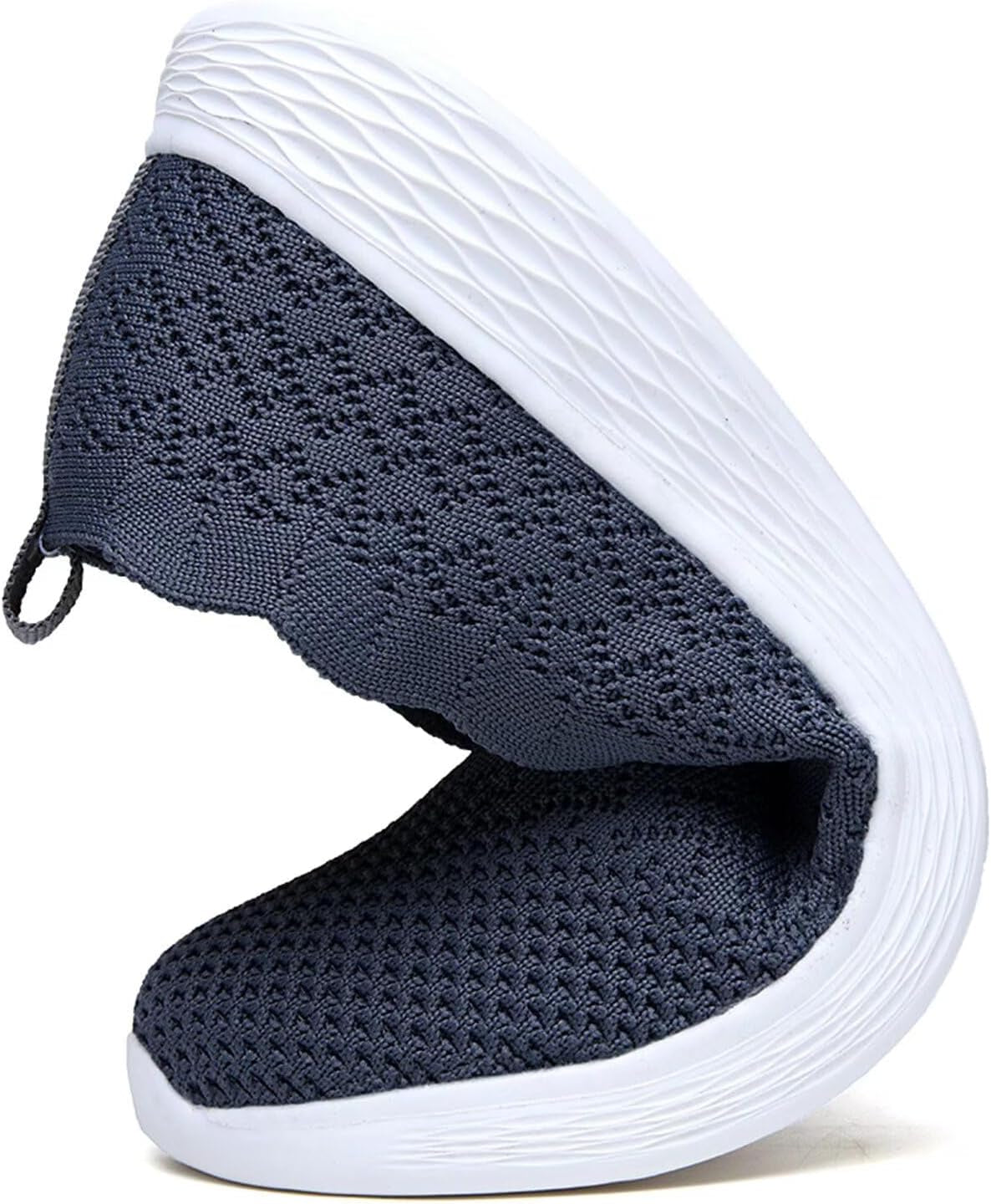 Women'S Slip on Loafer Shoes - Mesh Casual Ballet Flat Nurse Walking Sneakers Knit round Toe Casual Memory Foam Shoes